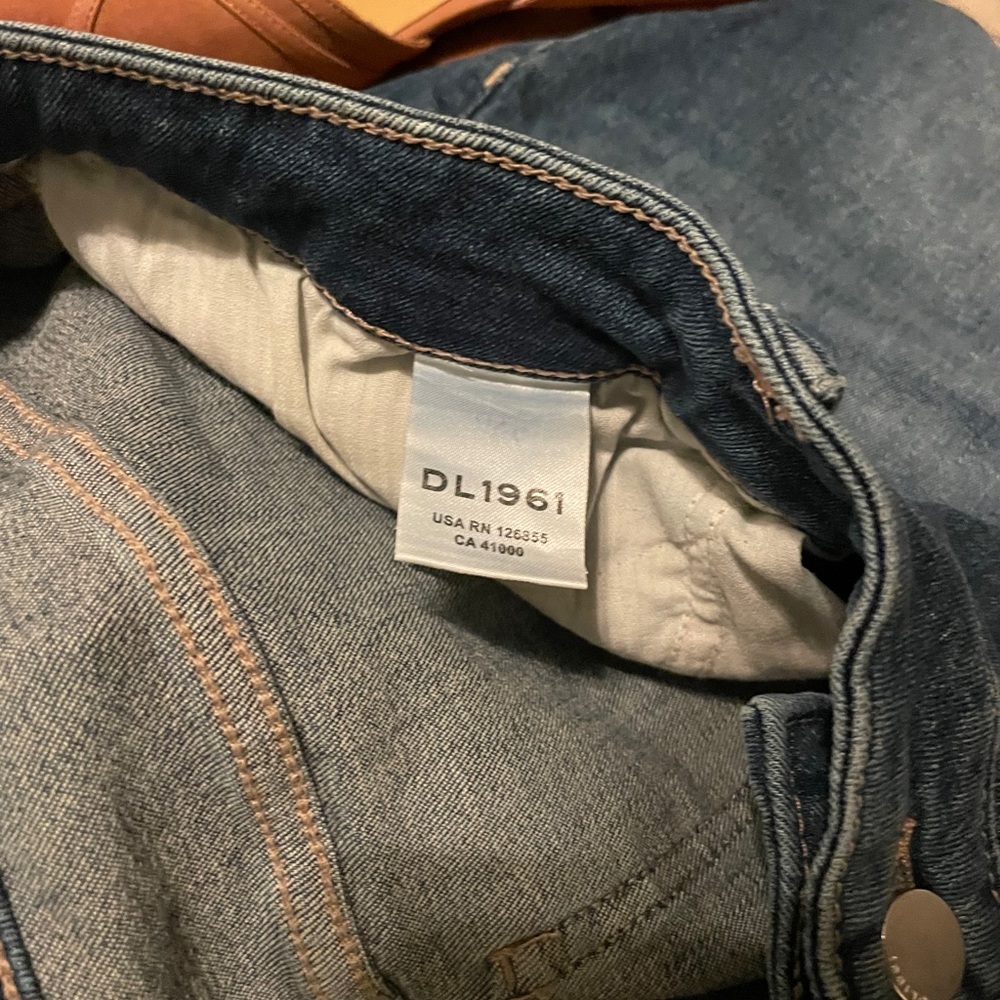 DL 1961 Bridget High Rise Instasculpt Crop Flare Crop Jeans Sz 20 Denim Raw Hem - Picture 7 of 9